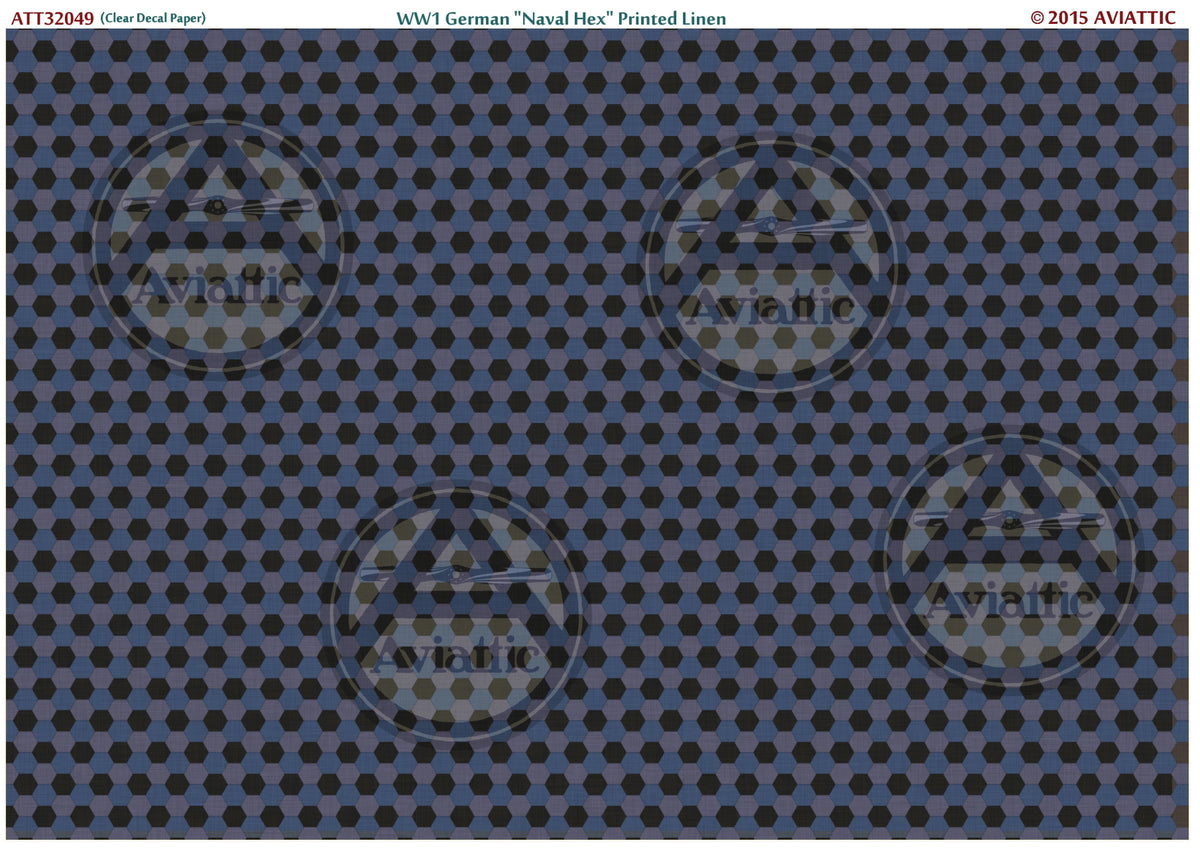 Aviattic ATT32049 1:32 WWI German 'Naval Hex' Printed Linen (Clear Decal Paper)