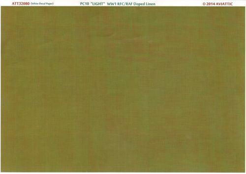 Aviattic ATT32080 1:32 PC10 light WWI RFC/RAF doped linen (printed on white decal paper)