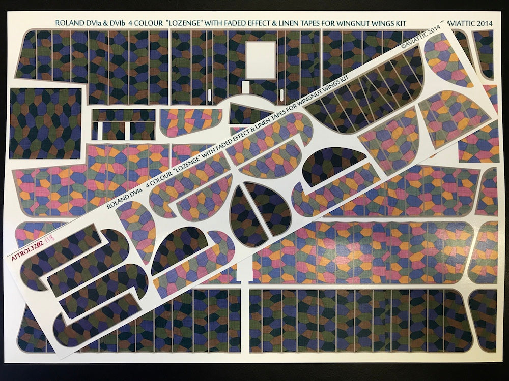 Aviattic ATT32118 1:32 Roland D.VIa 4 colour 'lozenge' with faded effect and linen tapes