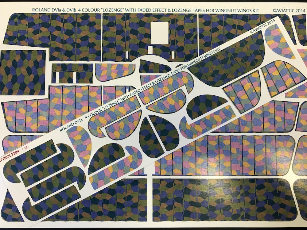 Aviattic ATT32120 1:32 Roland D.VIa 4 colour 'lozenge' with faded effect and lozenge tapes