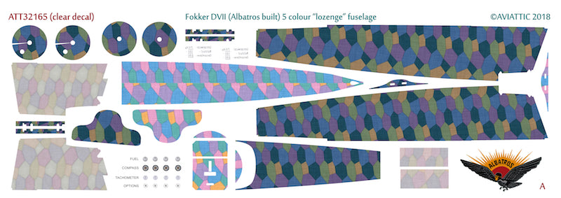 Aviattic ATT32165 1:32 Fokker D.VII (Albatros built) 5 colour 'lozenge' fuselage (new fuselage set)