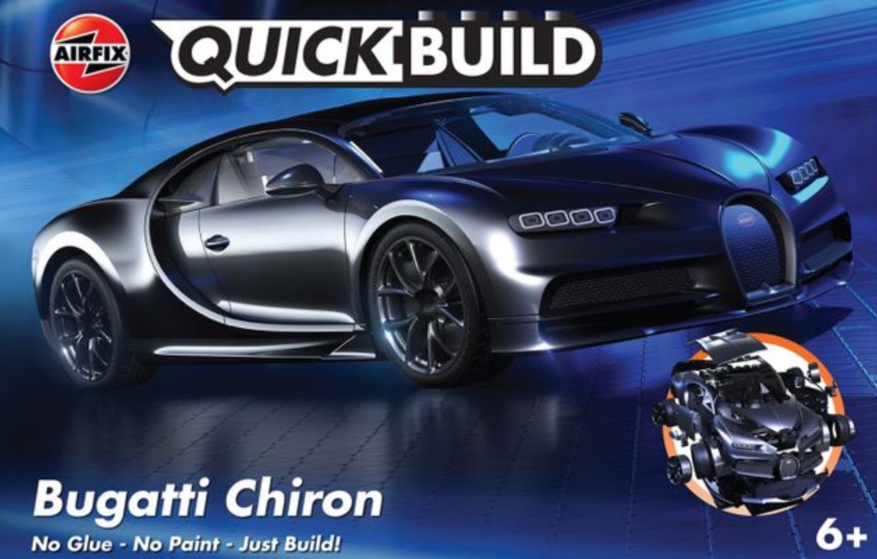Airfix J6025 Bugatti Chiron in Black. QUICK BUILD