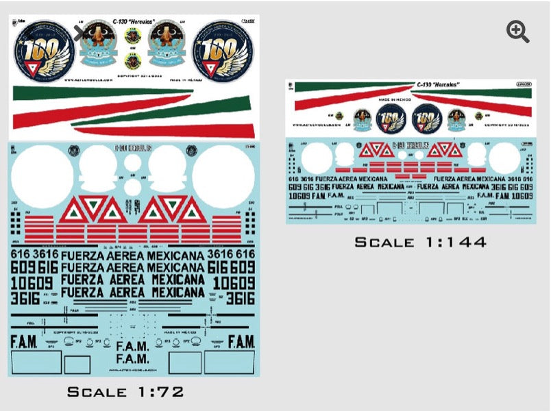Aztec Decals 72058 1:72 Lockheed C-130 Hercules Mexican Air Force (ex RAF XV222 C-130K C.1)