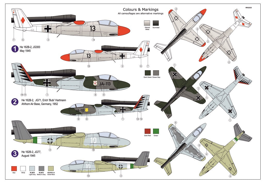 AZ Model AZ 7852 1:72 Heinkel He 162B-2 'Volksjäger 46'