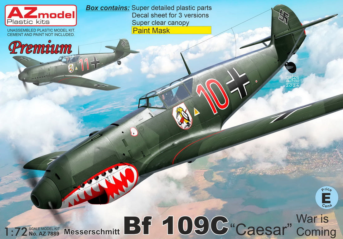 AZ Model AZ 7889 1:72 Messerschmitt Bf-109C 'Caesar' The War is Coming new mould, Premium Edition, incl. paint mask