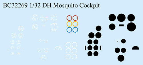 Barracuda Studios BC32269 1:32 Mosquito Cockpit Stencils & Placards