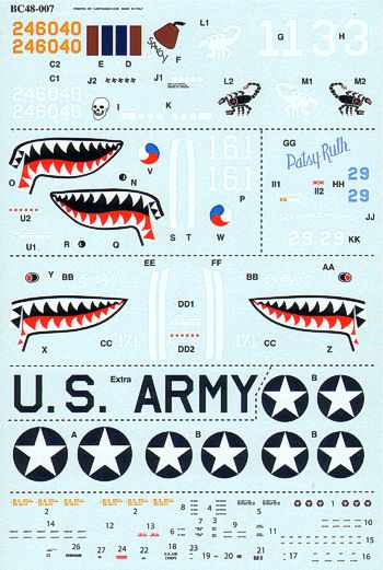 Barracuda Studios BC48007 1:48 P-40k Warhawks Part 1 Decals