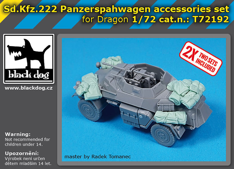 Blackdog T72192 1:72 Sd.Kfz.222 Panzerspahwagen accessories set