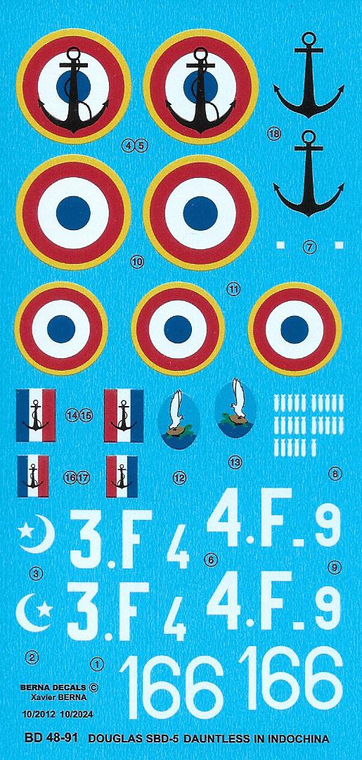 Berna Decals BD48-91 1:48 French Douglas SBD-5 Dauntless over Indochina
