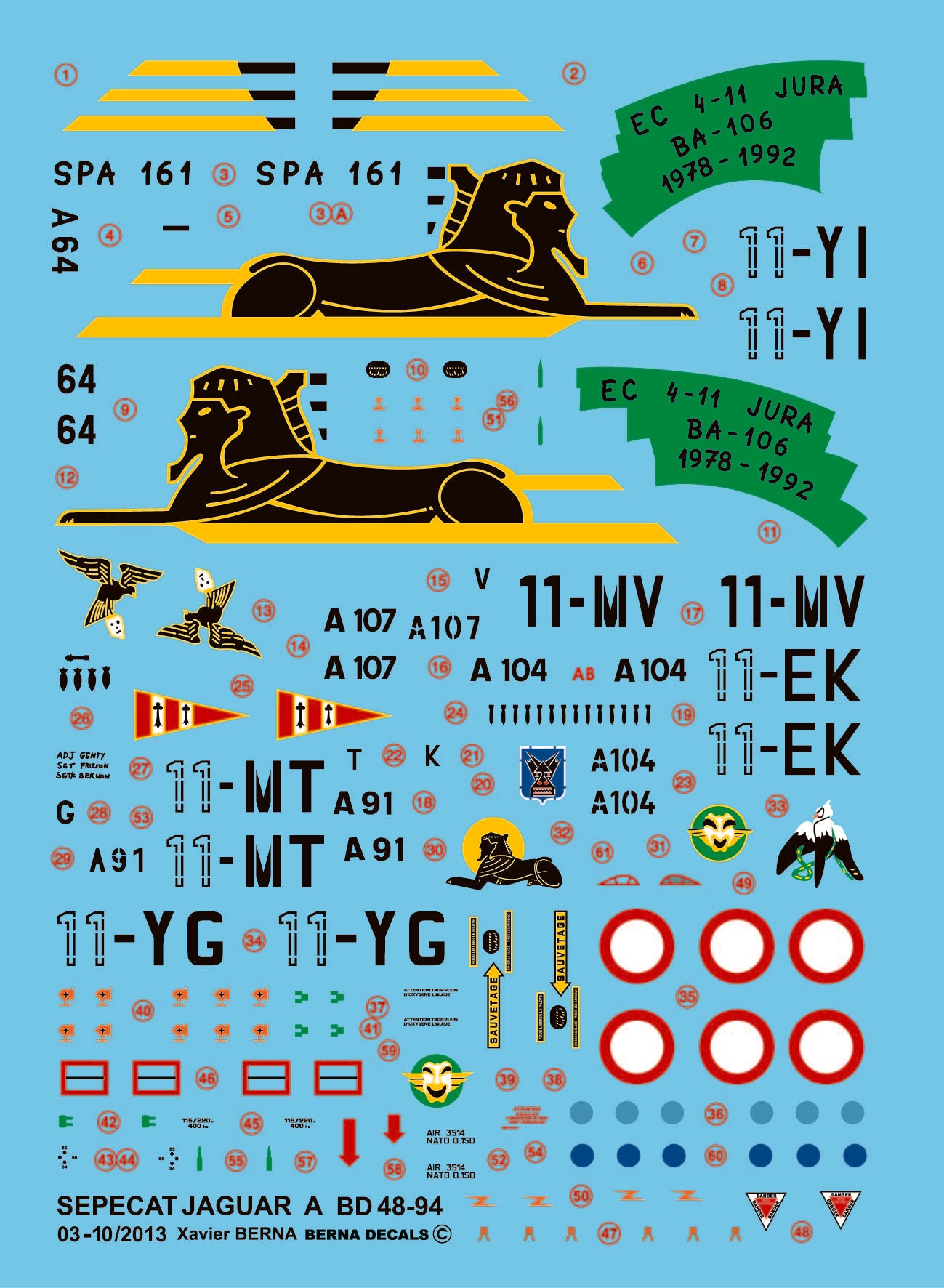 Berna Decals BD48-94 1:48 Sepecat Jaguar A