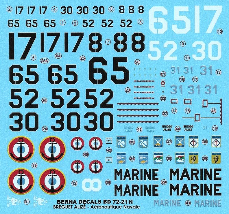 Berna Decals 72021N 1:72 Breguet 1050 Alize (