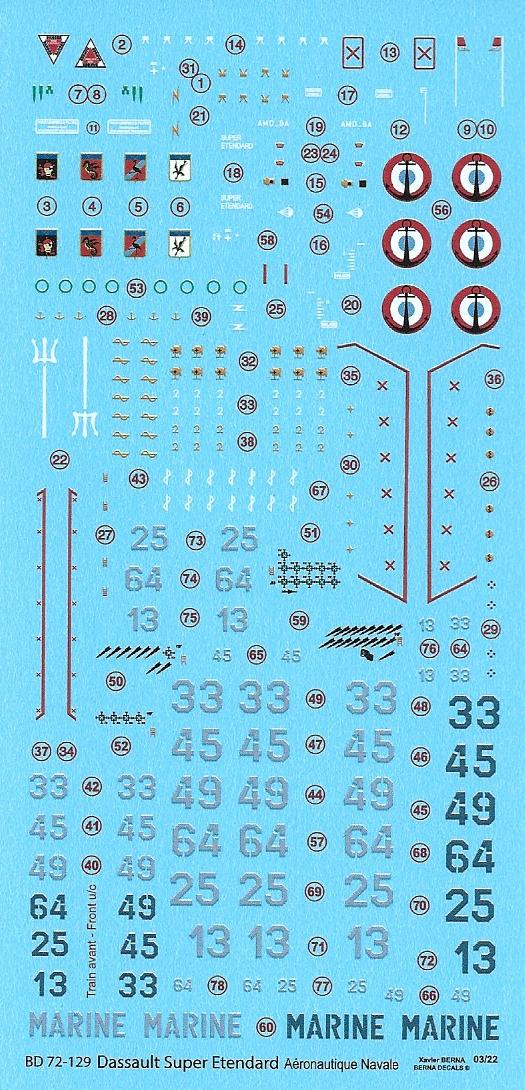 Berna Decals BD72-129 1:72 Dassault Super Etendard