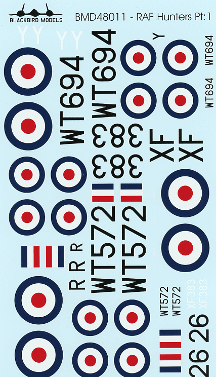 Blackbird Models D48011 1:48 RAF Hawker Hunters Part 1