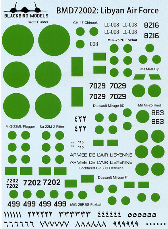 Blackbird Models D72002 1:72 Libyan Arab Air Force