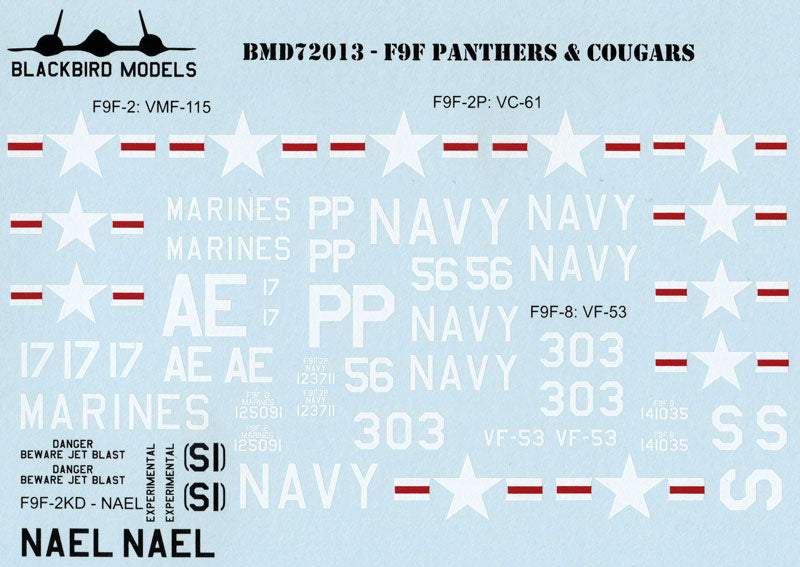 Blackbird Models D72013 1:72 Grumman Panthers & Cougars