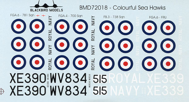 Blackbird Models D72018 1:72 Colourful Sea Hawks
