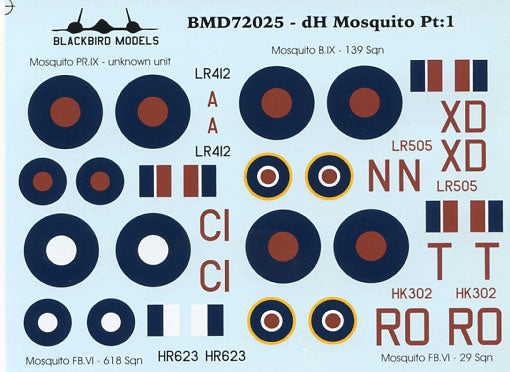 Blackbird Models D72025 1:72 de Havilland Mosquito PART 1
