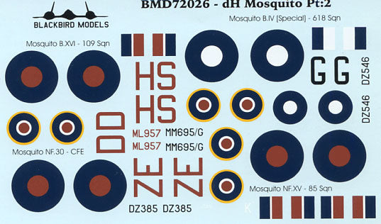 Blackbird Models D72026 1:72 de Havilland Mosquito Part 2