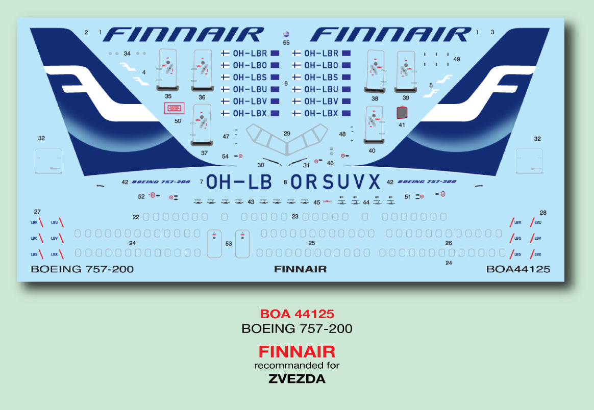Boa Decals BOA44125 1:144 BOEING 757-200 FINNAIR OH-LB