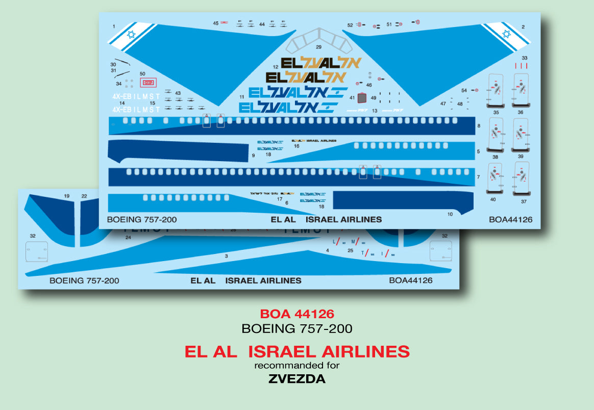 Boa Decals BOA144126 1:144 BOEING 757-200 EL ALolder livery