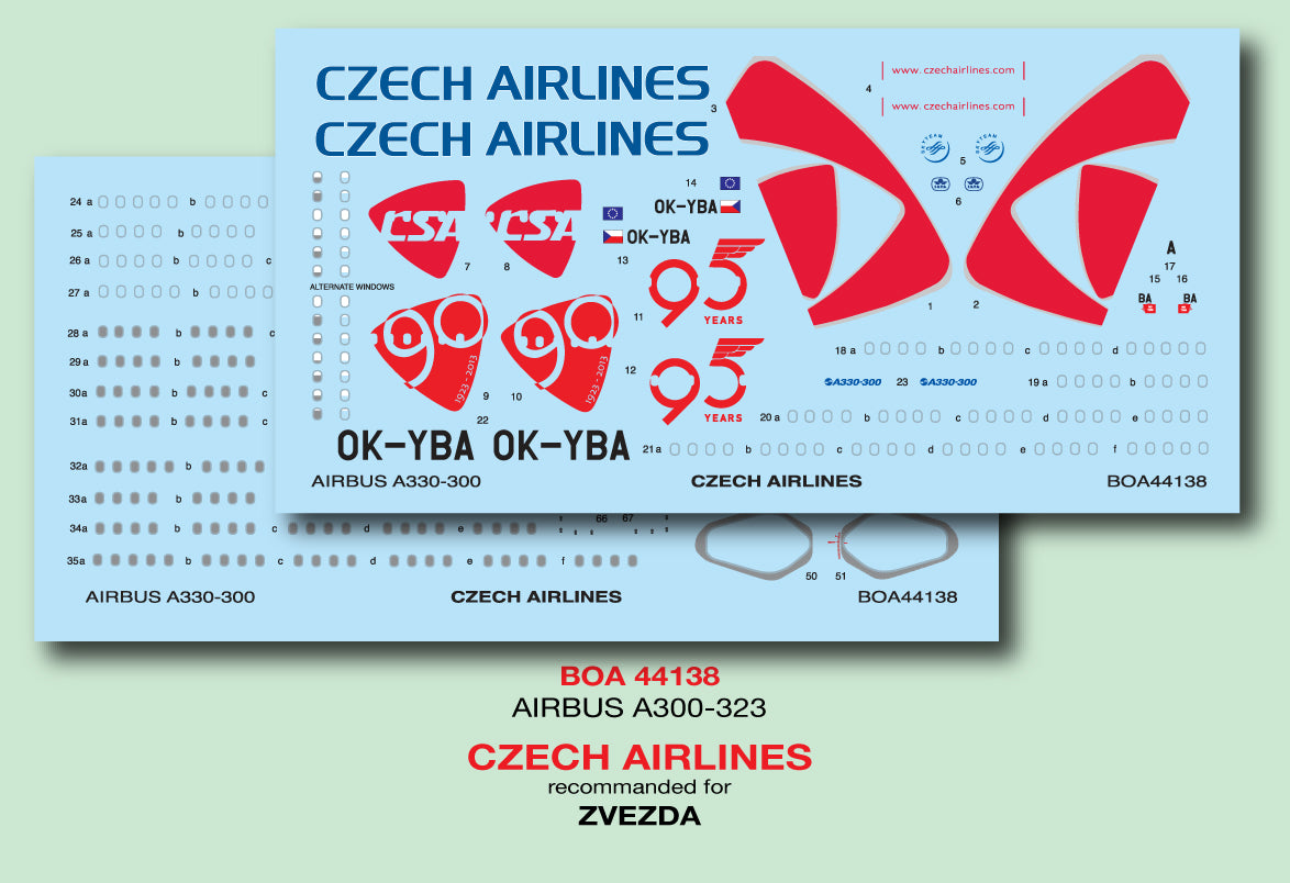 Boa Decals BOA44138 1:144 Airbus A330-323 Czech Airlines