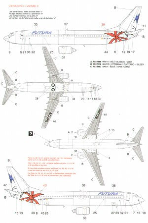 Boa Decals BOA14416 1:144 Boeing 737-800 FUTURA Air Lines 3 versions.