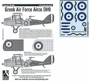 Blue Rider BR-306 1:72 AirCo/de Havilland DH.9 in Greek Air Force service