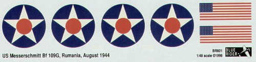 Blue Rider BR601 1:48 Messerschmitt Bf-109G in US markings 1944.