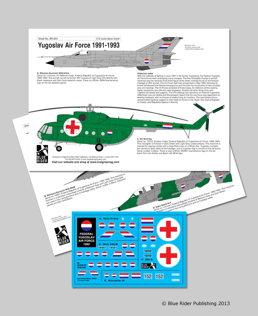 Blue Rider BR-804 1:72 Yugoslav Air Force