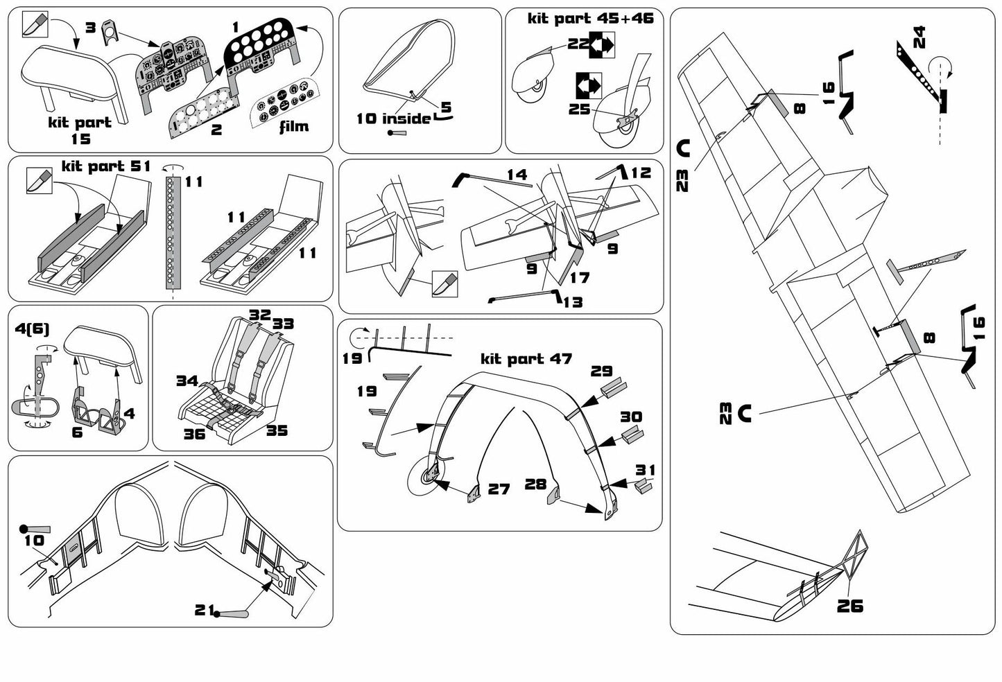 Brengun BRL48183 1:48 Zlin Z-50 photo-etched parts