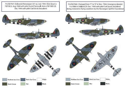 Attittude Aviation BUC-24019 1:24 Supermarine Spitfire Mk.IXe Royal Norwegian Air Force WWII Vinyl Paint Mask