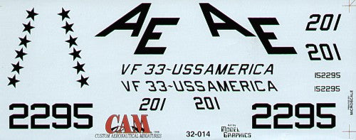 CAM 32014 1:32 McDonnell F-4J Phantom 152295 AE/201VF-33 Tarsiers USS America