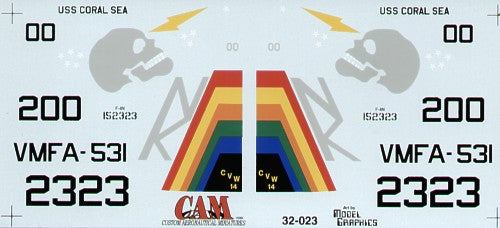 CAM 32023 1:32 McDonnell F-4N Phantom 152323 NK/200 VMFA-531 Grey Ghosts CAG USS Coral Sea