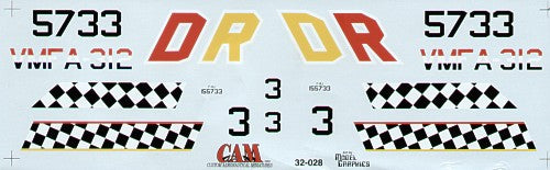 CAM 32028 1:32 McDonnell F-4J Phantom 155733 DR/3 VMFA-312 Checkerboards
