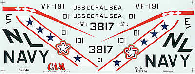 CAM 32044 1:32 McDonnell F-4J Phantom 153817 NL/101 VF-191 Satan's Kittens USS Coral Sea 1976 Bi-Centennial