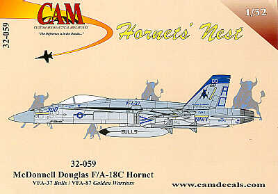 CAM 32059 1:32 McDonnell-Douglas F/A-18C 164240 AC/300 VFA-37 Bulls USS Dwight D. Eisenhower 1994 double sheet