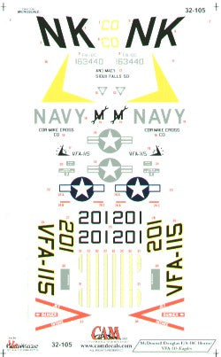 Cam Decals 32105 1:32 McDonnell-Douglas F/A-18C Hornet