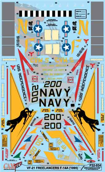 CAM PRO P32-034 1:32 Grumman F-14A Tomcat VF-21 Freelancers