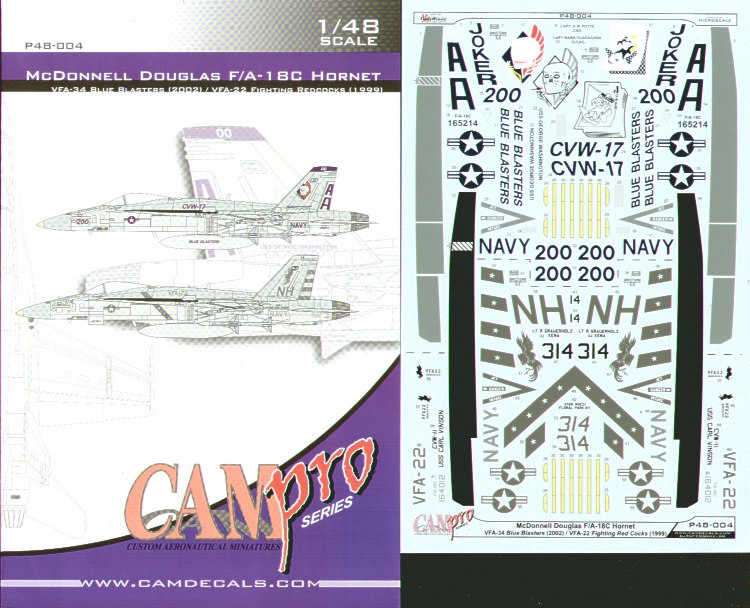 CAM PRO P48-004 1:48 McDonnell-Douglas F/A-18C Hornets