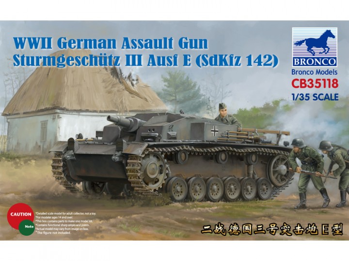 Bronco Models CB35118 1:35 Sturmgeschutz/StuG.III Ausf.E WWII German Assault Gun (Sd.Kfz.142)
