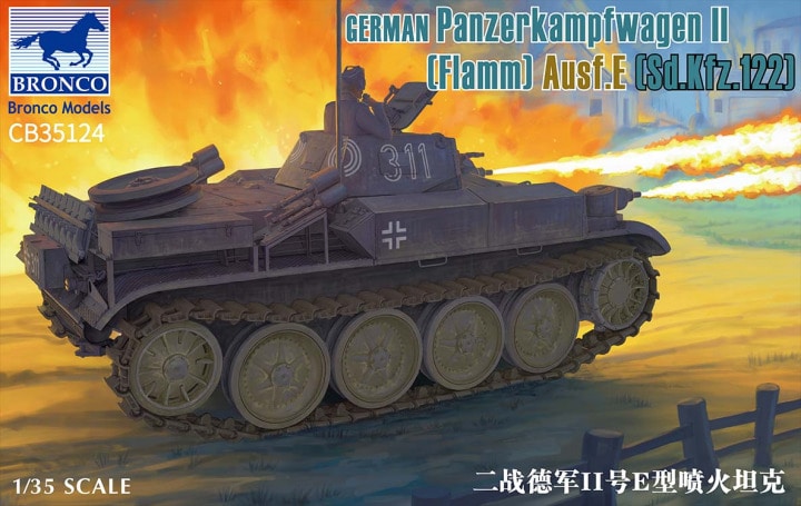 Bronco Models CB35124 1:35 German Panzerkampfwagen II (Flamm) Ausf.E (Sd.Kfz.122)