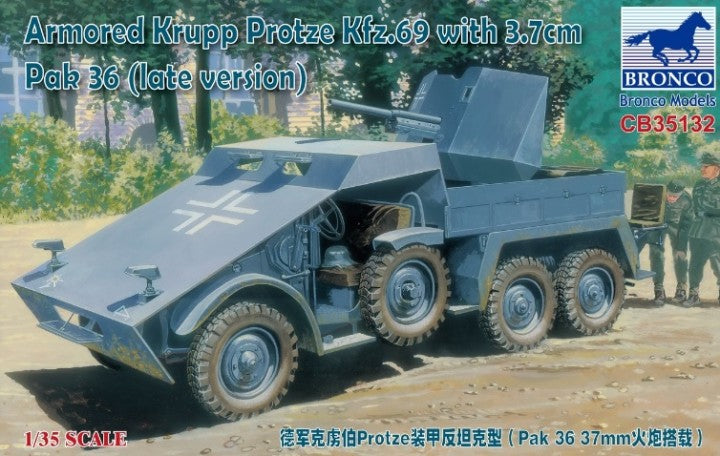 Bronco Models CB35132 1:35 Armored Krupp Protze Kfz.69 with 3.7cm Pak 36 (late version)