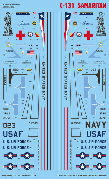 Caracal Models CD144022 1:144 Convair C-131B Samaritan Multiple USAF / US Navy marking choices