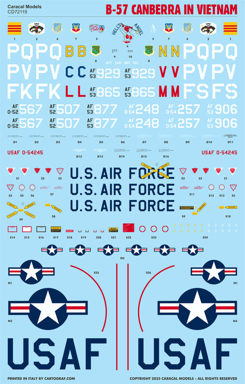 Caracal Models CD72119 1:72 Martin B-57 Canberra in Vietnam