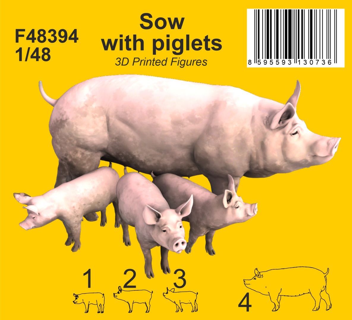 CMK F48394 1:48 Sow with piglets
