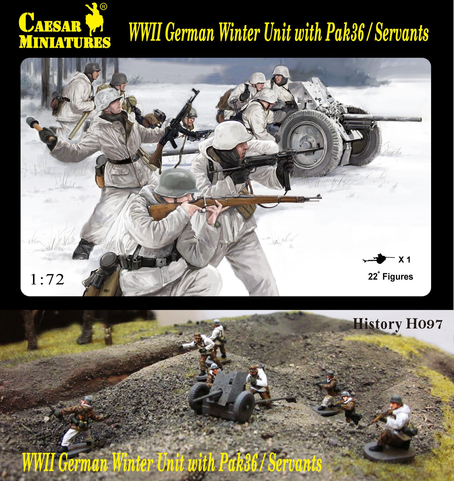 Caesar Miniatures H097 1:72 WWII German Winter Unit with Pak-36 and crew