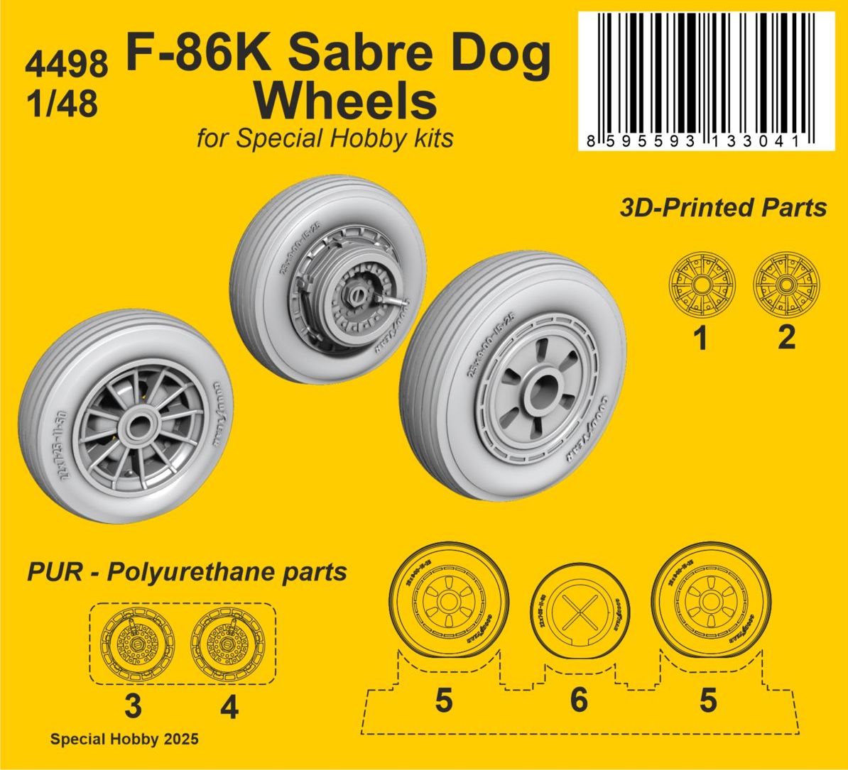CMK/Czech Master Kits 4498 1:48 North-American F-86K Sabre Dog Wheels