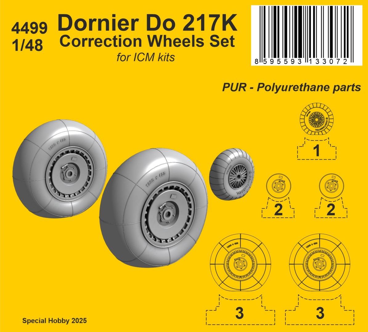 CMK/Czech Master Kits 4499 1:48 Dornier Do-217 Wheels Correction Set