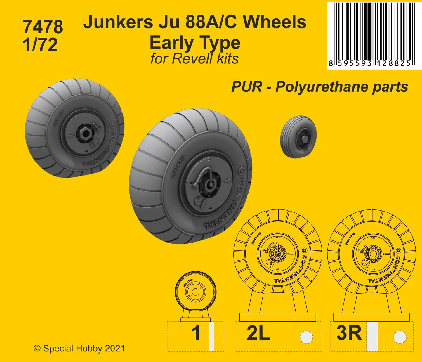 CMK 7478 1:72 Junkers Ju-88A/C Wheels Early Type