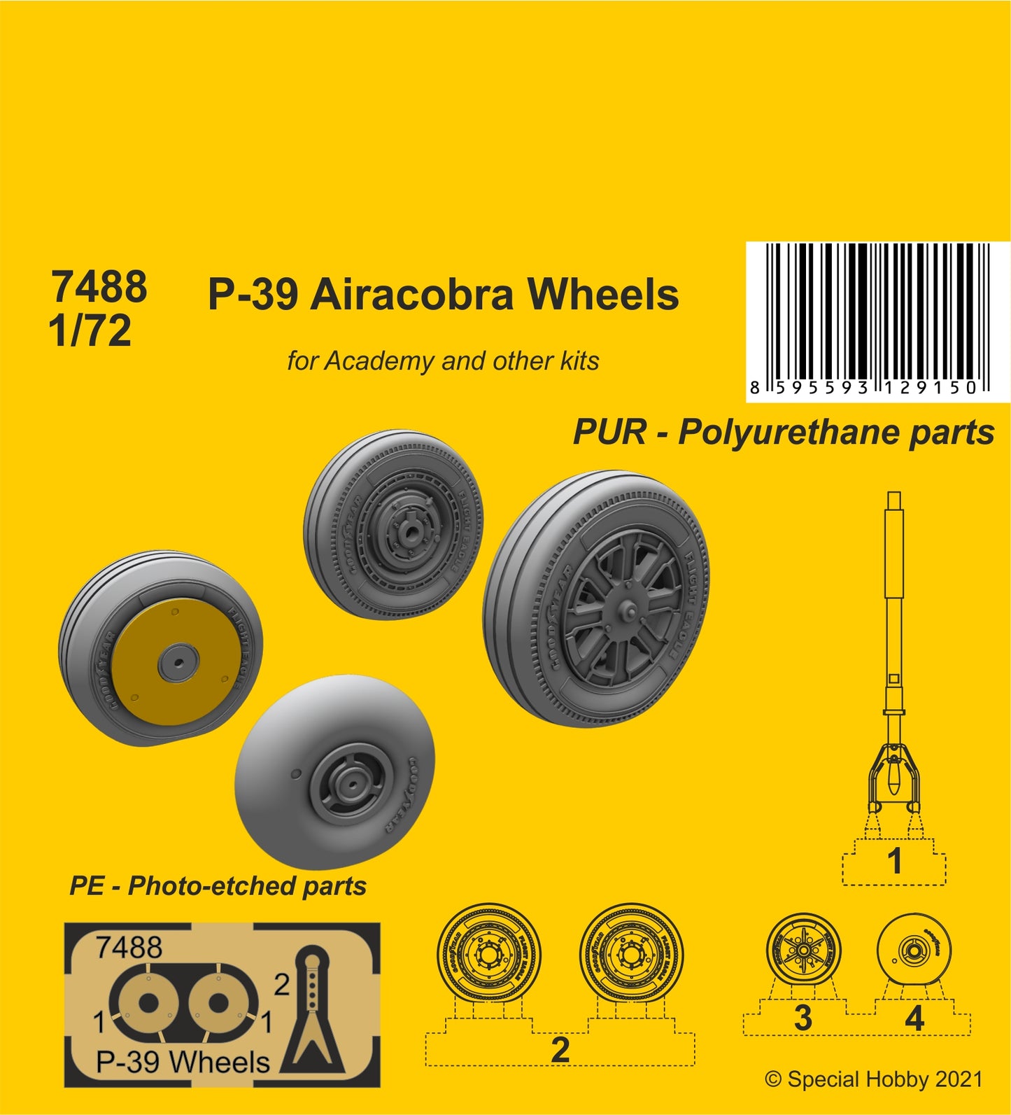 CMK 7488 1:72 Bell P-39 Airacobra Wheels
